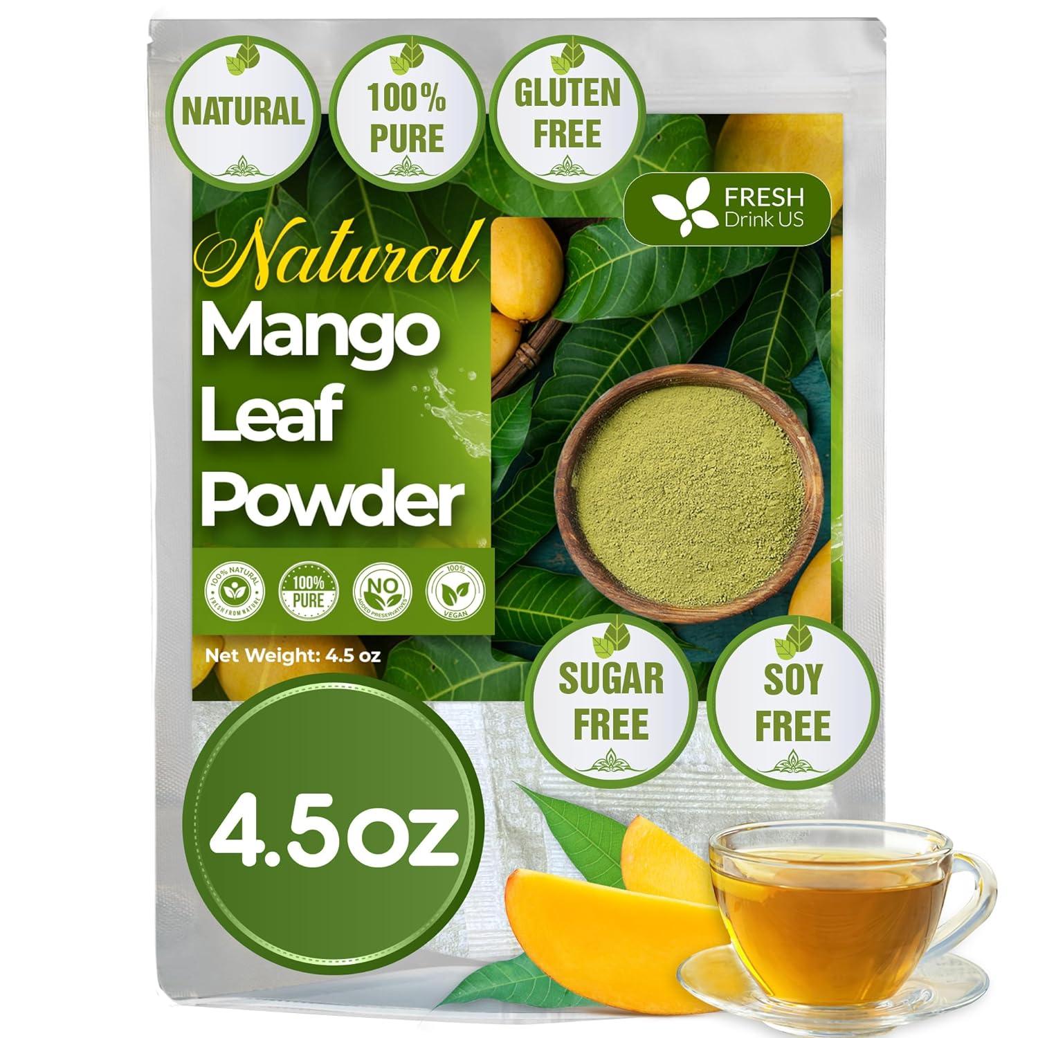 Mango Leaf, Whole Dried Leaves, Tea Bags, Powder, 100% Natural & Pure from Mango Leaves. Mango Dried Leaves. Loose Leaf Mango Herbal Tea. Mango Leaf Tea. No Sugar, No Caffeine, No Gluten, Vegan. | Tea | Wiccan Center