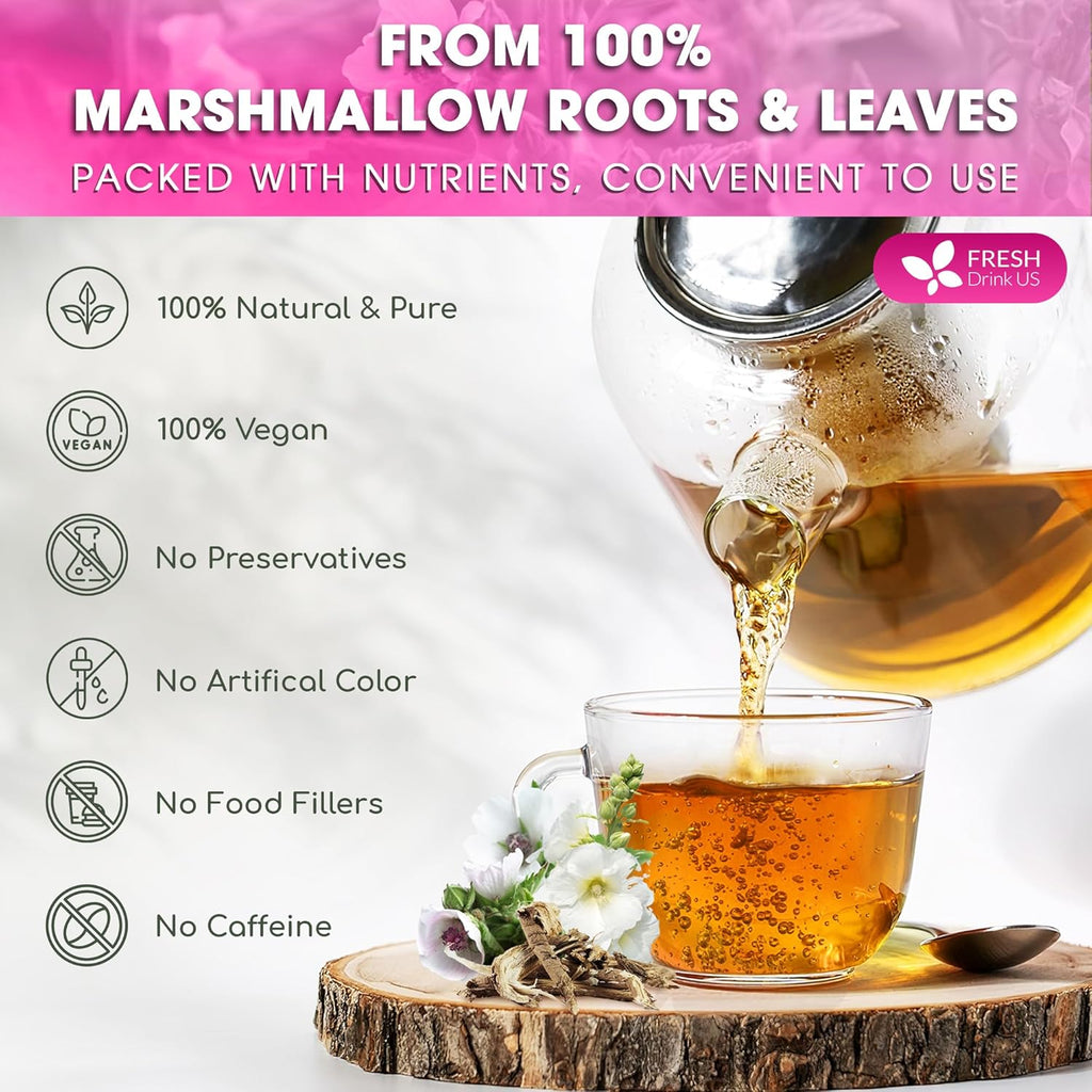 Premium Marshmallow Root and Leaf Tea Bags, 100% Natural & Pure. | Tea | Wiccan Center