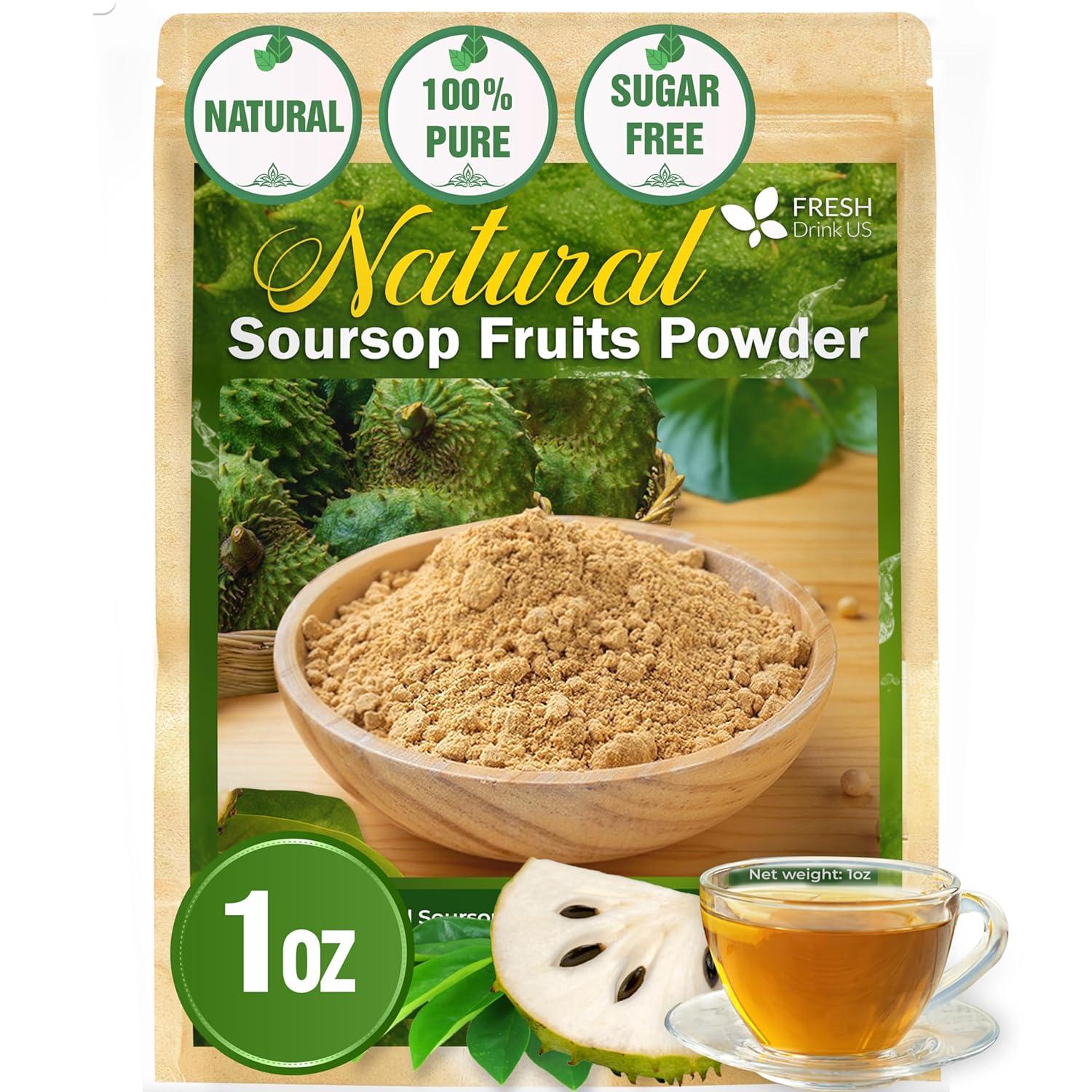 Premium Soursop Graviola Fruit Tea Bags, Tea Powder, 100% Natural and Pure from Soursop Fruits, Handmade, Made With Natural Materials-Corn Fiber Tea Bag, Sugar/Caffeine/Gluten Free, Hoja Guanabana Tea | Tea | Wiccan Center