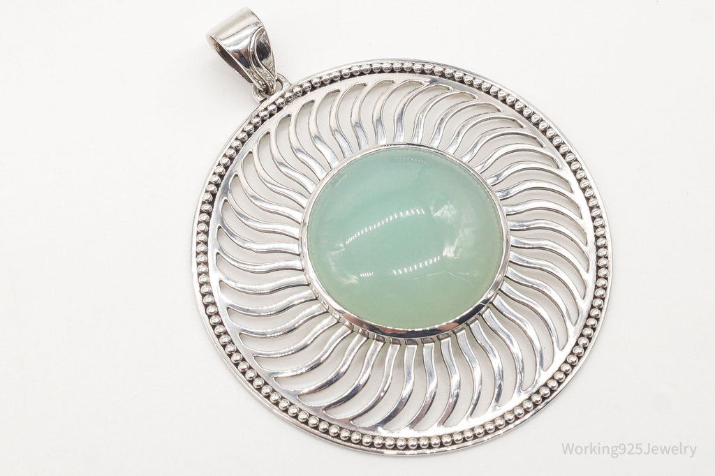 Large India Designer Doug Paulus Chalcedony Sterling Silver Pendant | Jewelry > Necklaces > Pendants | Wiccan Center