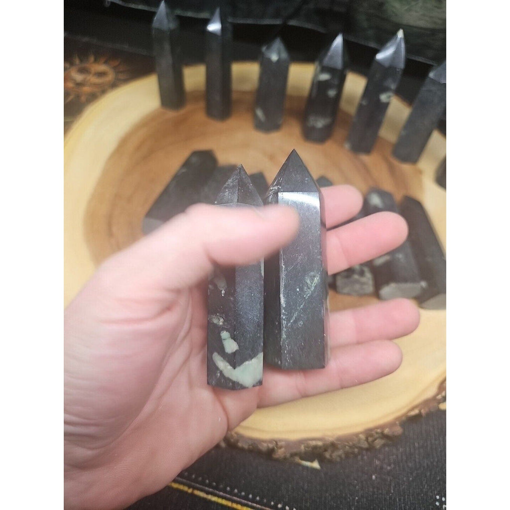.74lbs Avg 4Pcs Natural Plum Blossom Jasper Crystal Point Tower Polished Healing | Crystal Points & Towers | Wiccan Center