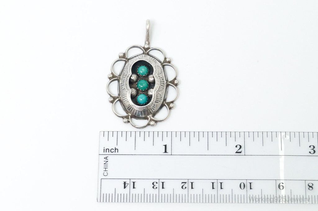 Vintage Native American Unsigned Turquoise Sterling Silver Pendant | Jewelry > Necklaces > Pendants | Wiccan Center