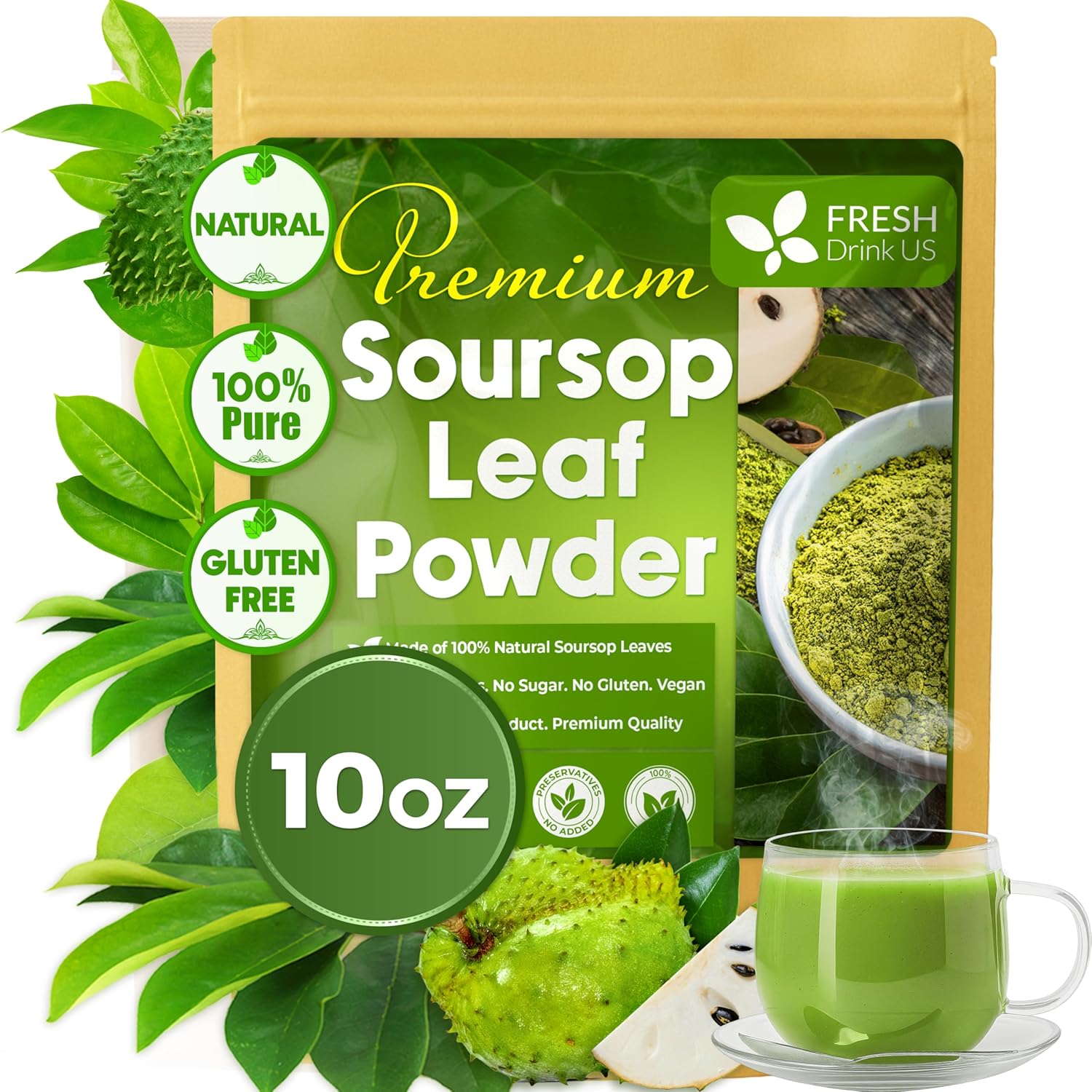 40 Premium Soursop Graviola Leaf Tea Bags, 100% Natural and Pure from Soursop Leaves, Handmade, Made With Natural Materials-Corn Fiber Tea Bag, Sugar/Caffeine/Gluten Free, Hoja Guanabana Tea | Tea | Wiccan Center