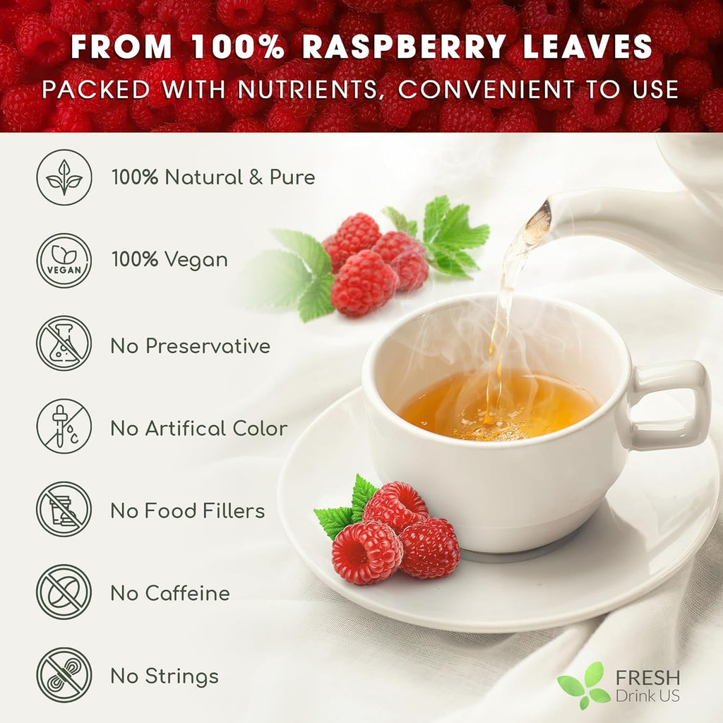 Raspberry Leaf Tea Bags, 100% Natural & Pure from Raspberry Leaves. Loose Leaf Raspberry Herbal Tea, Made with Natural Material Tea Bags, Raspberry Leaf Tea. No Sugar, No Caffeine, No Gluten, Vegan. | Tea | Wiccan Center