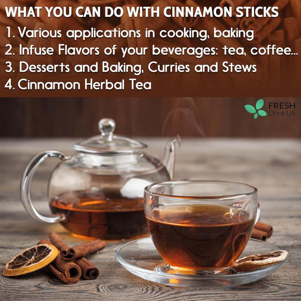 Cinnamon Sticks, Whole Sticks, 100% Natural & Pure Cinnamon Inner Bark, Raw Cinnamon Spice Flavor & Strong Aroma, Cinnamon Spice Herbal Tea, Perfect for Warm Beverages, No Additives, Vegan | Tea | Wiccan Center