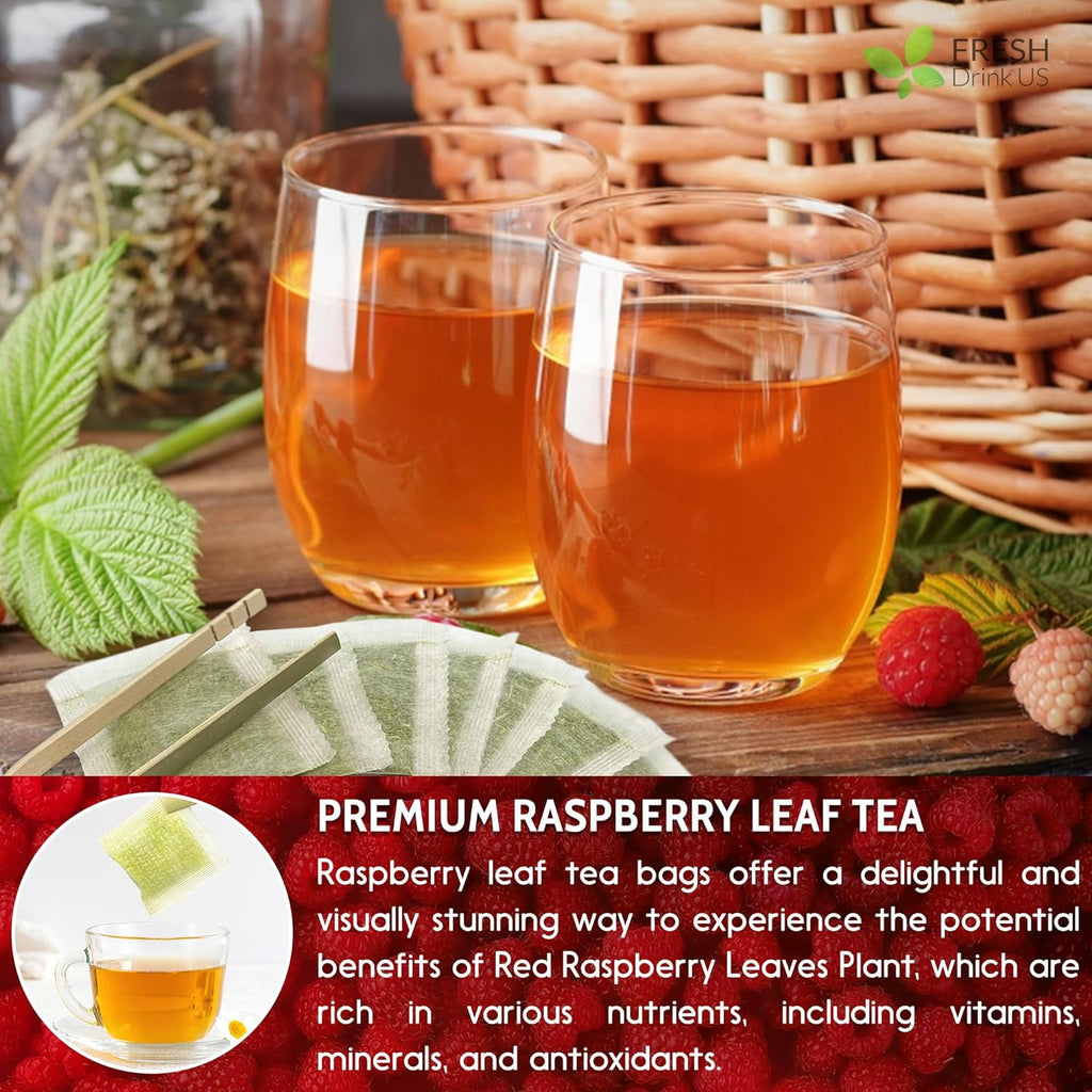 Raspberry Leaf Tea Bags, 100% Natural & Pure from Raspberry Leaves. Loose Leaf Raspberry Herbal Tea, Made with Natural Material Tea Bags, Raspberry Leaf Tea. No Sugar, No Caffeine, No Gluten, Vegan. | Tea | Wiccan Center