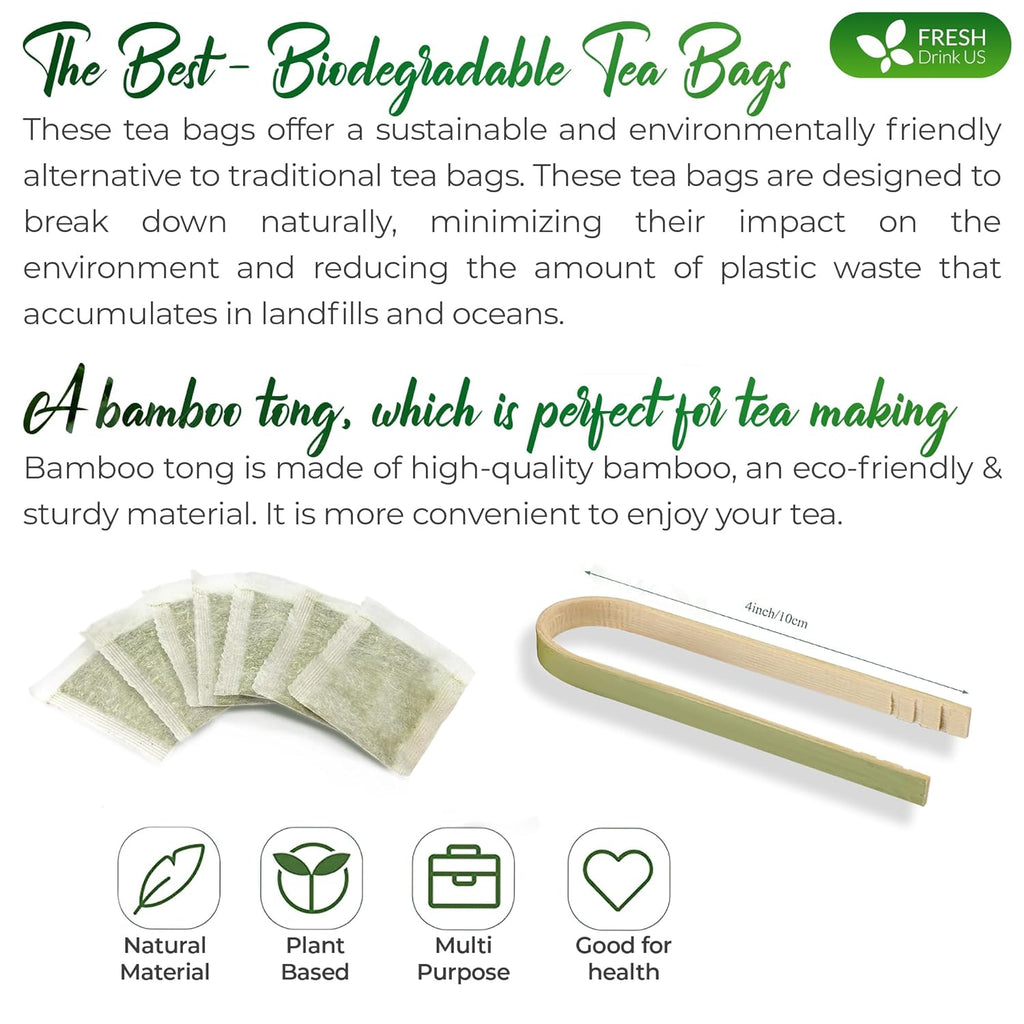 Premium Jasmine Green Tea Bags. Jasmine Green Herbal Tea. Made with Natural Material Tea Bags. No Sugar, No Gluten, Vegan. | Tea | Wiccan Center
