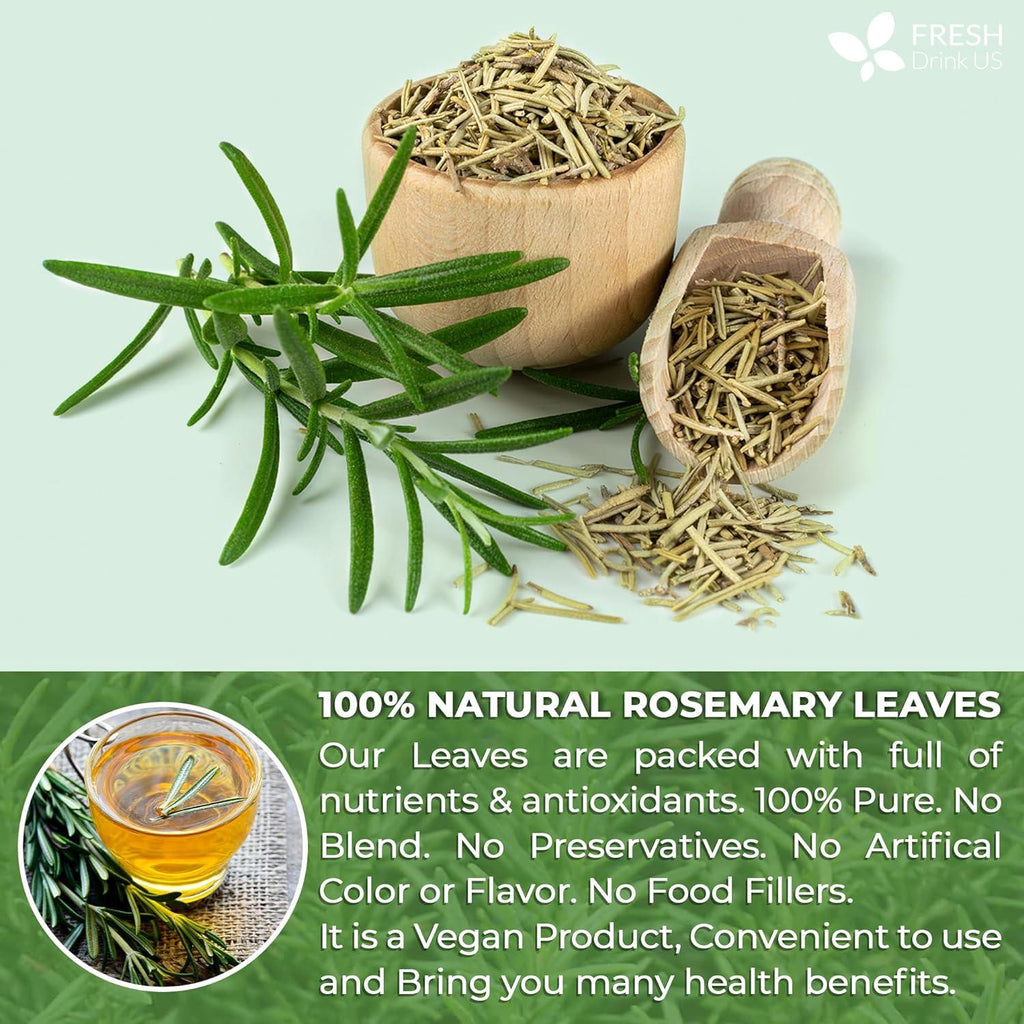Premium Rosemary Leaves, Tea Bags, Powder, 100% Natural & Pure from Dried Rosemary Leaves, No Additives, No Caffeine, Vegan. Dried Rosemary Herb, Perfect for Seasoning, Spice Blends for Grilling & Cooking | Tea | Wiccan Center