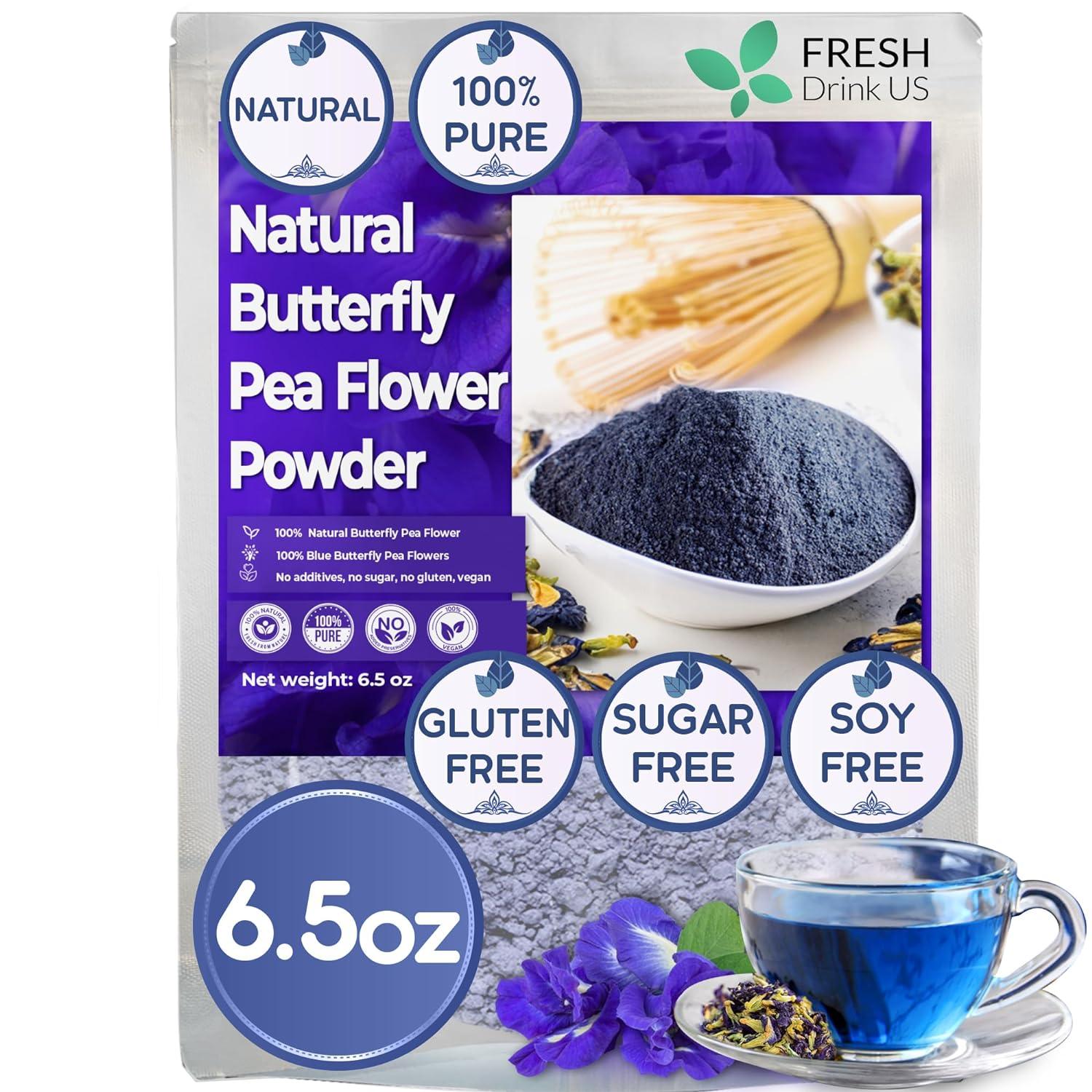 Premium Butterfly Pea Flowers, Tea Bags, 100% Natural and Pure from Butterfly Pea Flowers, Hand-made, Made With Natural Materials-Corn Fiber Tea Bag, Sugar/Caffeine/Gluten Free | Tea | Wiccan Center