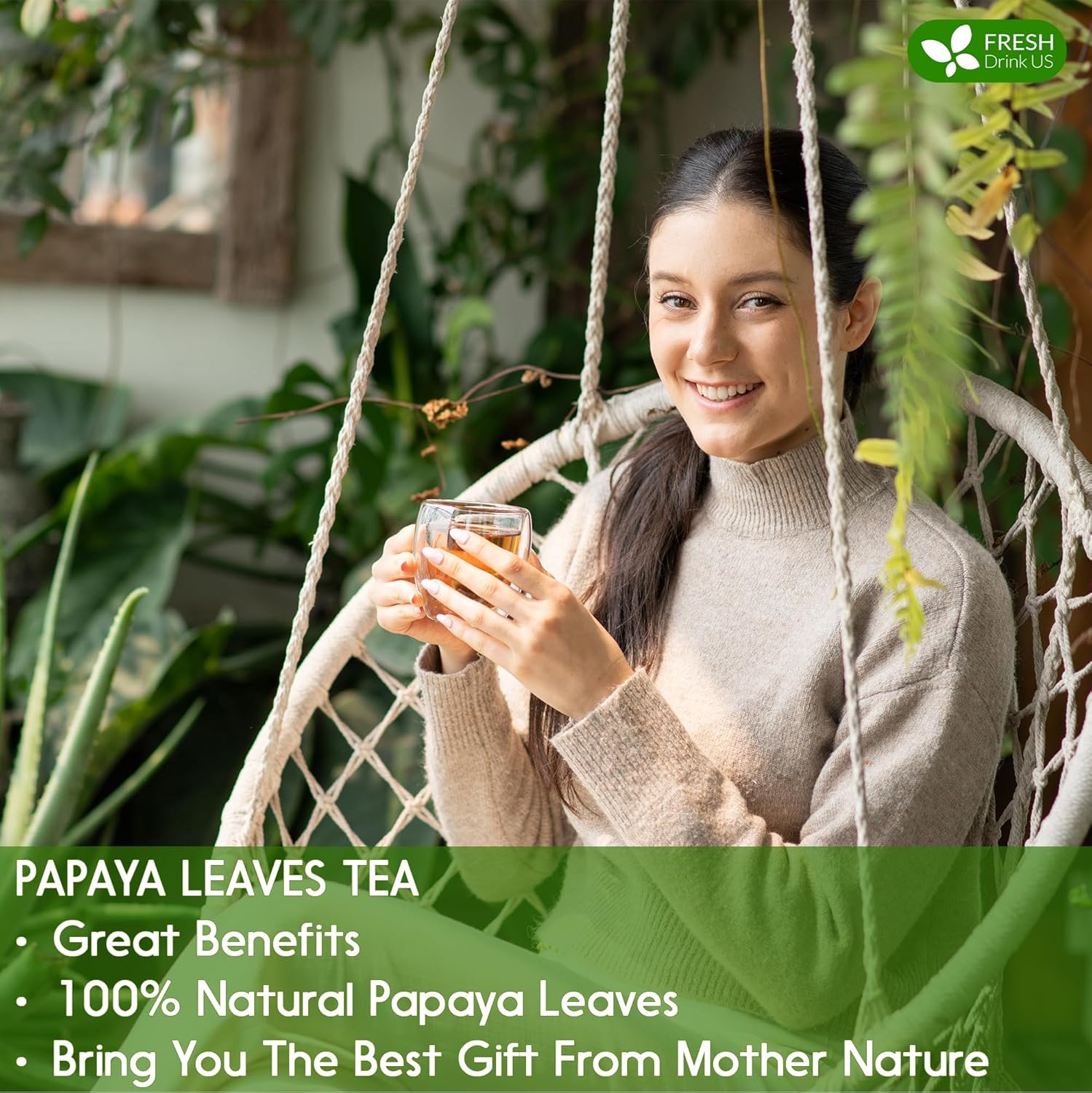 Premium Papaya Dried Leaves, Papaya Loose Leaf Herbal Tea, No Additives, No Caffeine, Vegan | Tea | Wiccan Center