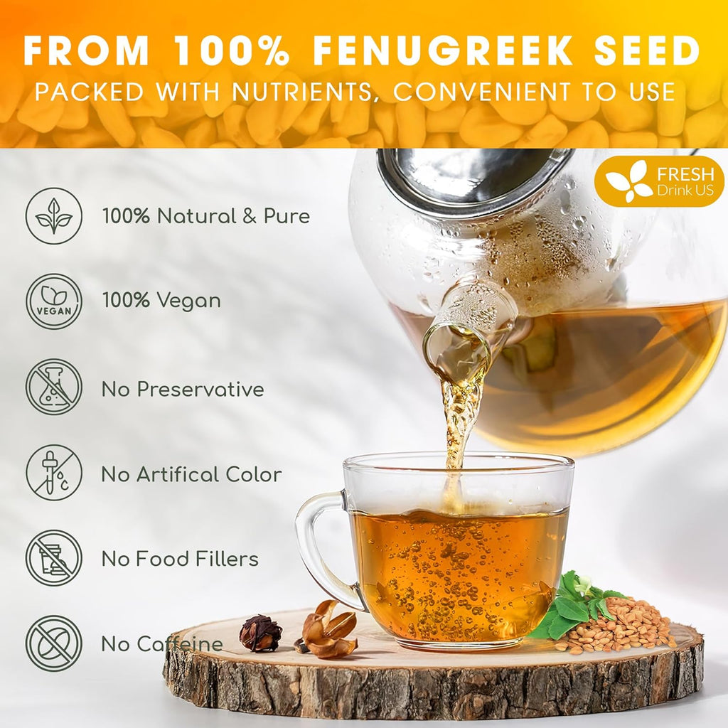 Premium Fenugreek Tea Bags. No Sugar, No Caffeine, No Gluten, Vegan. (30 Tea Bags) | Tea | Wiccan Center