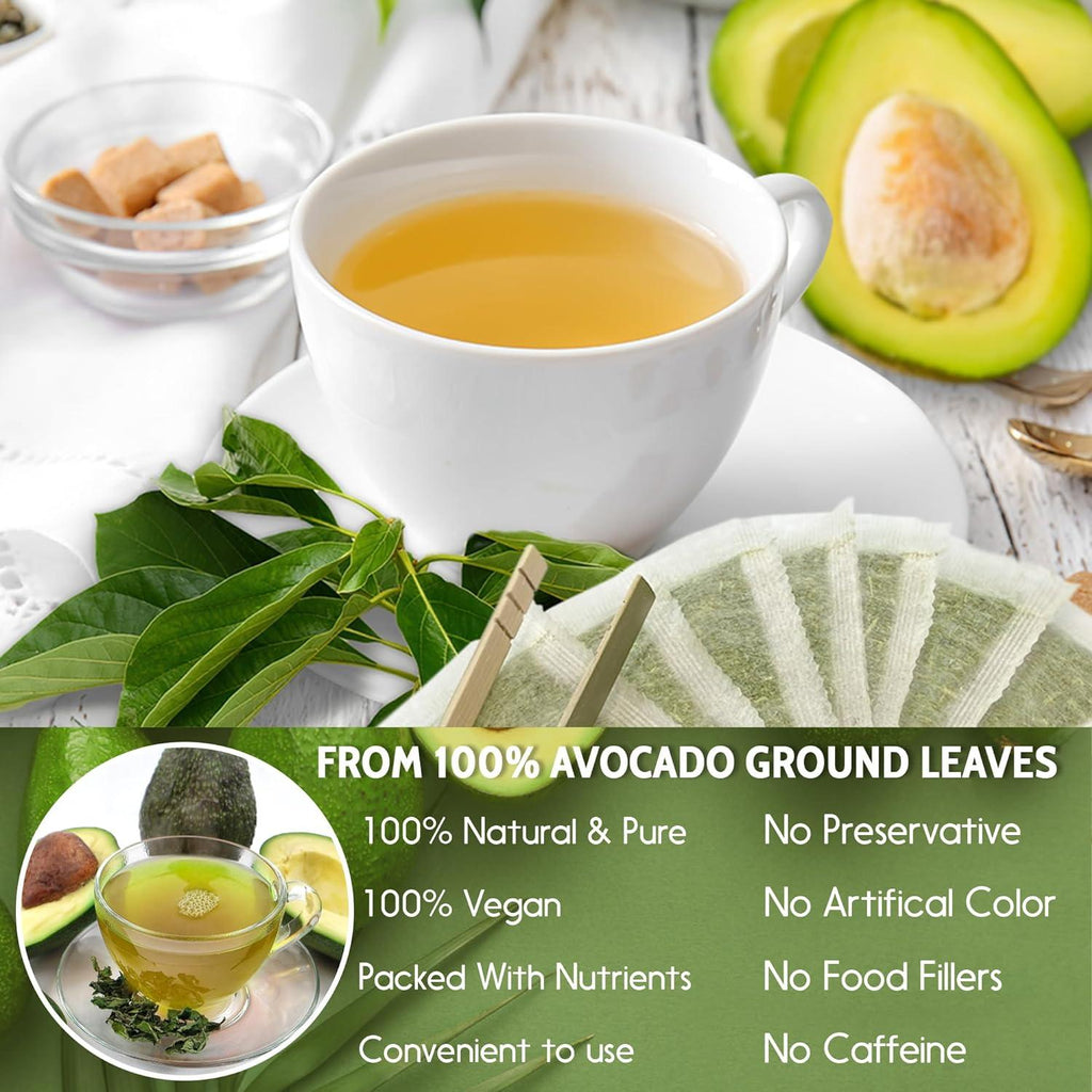 Natural Avocado Whole Leaves Dried, Tea Bags, 100% Pure from Avocado Leaves, Avocado Leaf Tea, Hojas de Aguacate Seca, No Additives, No Caffeine, Vegan | Tea | Wiccan Center