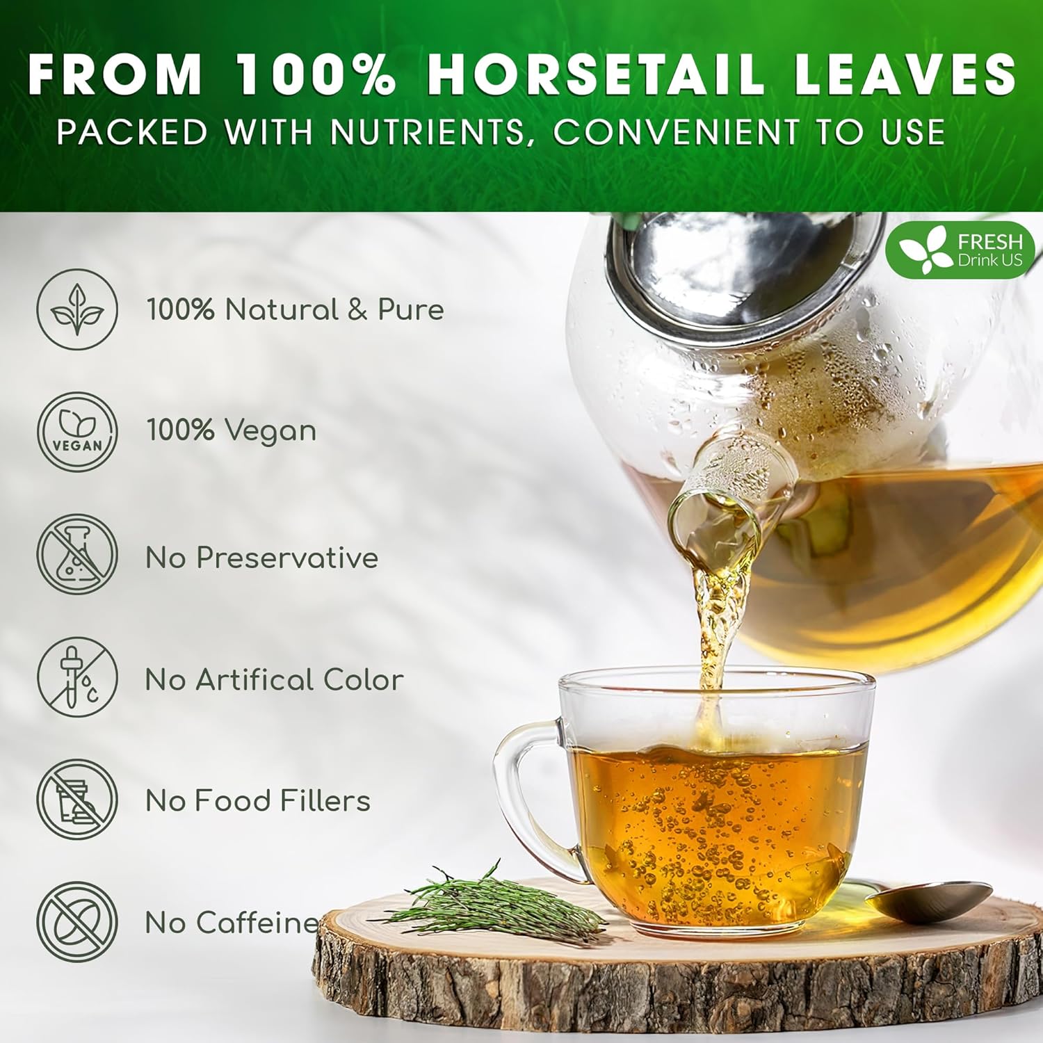 Premium Horsetail Leaf Tea Bags – Herbal Tea for Daily Wellness, Beauty Routine & Caffeine-Free Refreshment | Tea | Wiccan Center