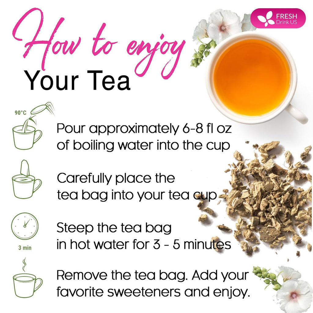 Premium Marshmallow Root and Leaf Tea Bags, 100% Natural & Pure. | Tea | Wiccan Center