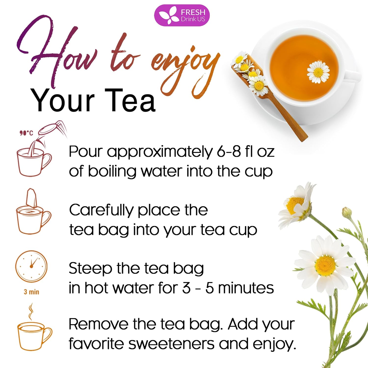 Premium Chamomile Lavender Tea Bags, Eco-conscious Tea Bags. No Sugar, No Caffeine, No Gluten, Vegan. | Tea | Wiccan Center