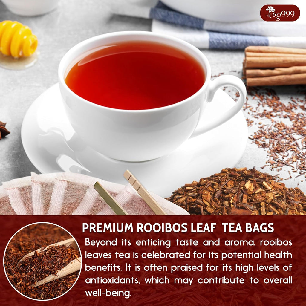 Premium Red Rooibos Tea Bags, 100% Natural & Pure from Rooibos Tea Leaves. Loose Leaf Rooibos Herbal Tea. Made with Natural Material Tea Bags. No Sugar, No Caffeine, No Gluten, Vegan. | Tea | Wiccan Center