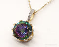 VTG Mystic Topaz Cubic Zirconia Gold Vermeil Sterling Silver Crown Necklace | Jewelry > Necklaces > Pendants | Wiccan Center