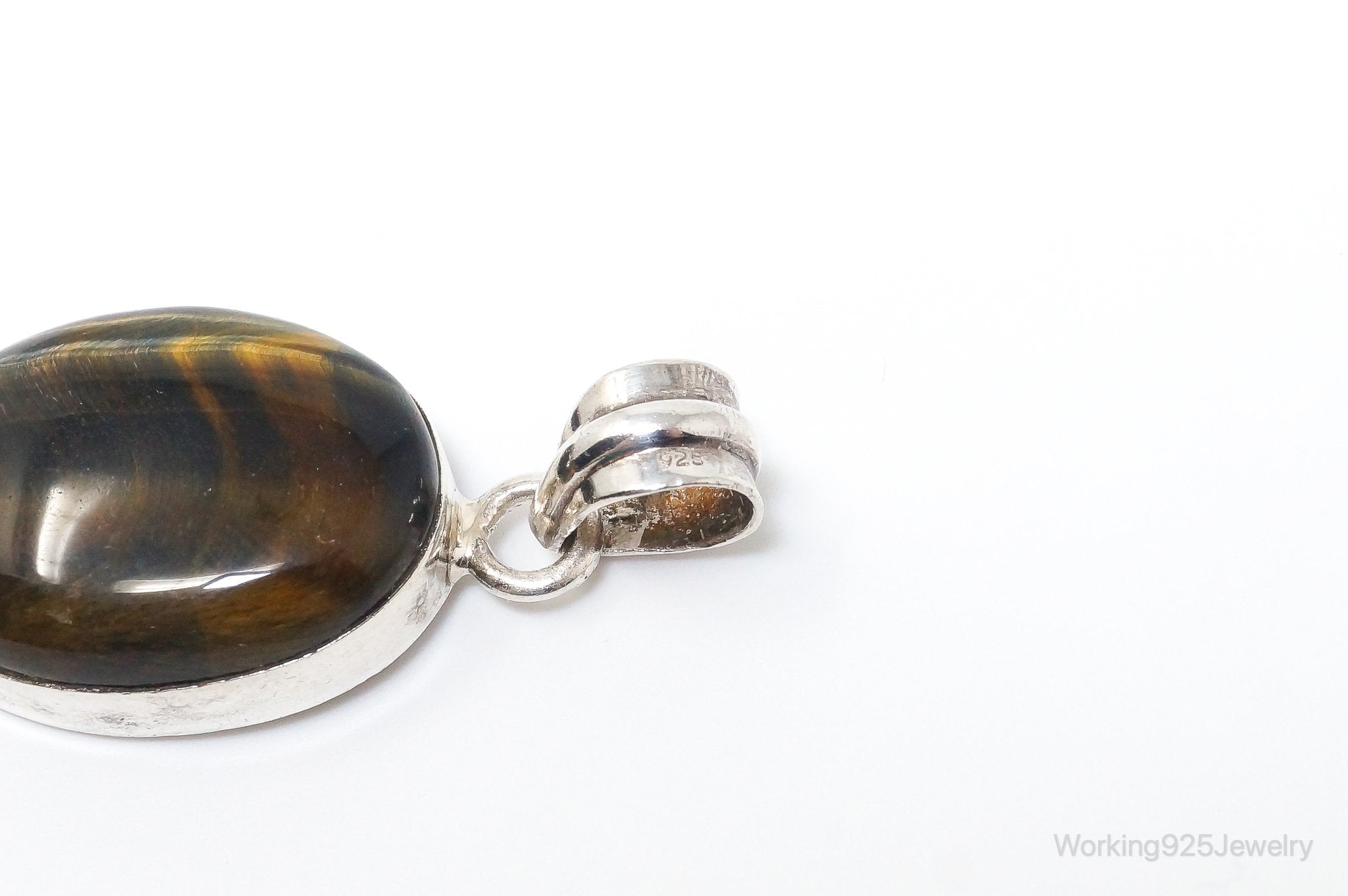 Vintage Large Tigers Eye Southwestern Style Sterling Silver Pendant | Jewelry > Necklaces > Pendants | Wiccan Center