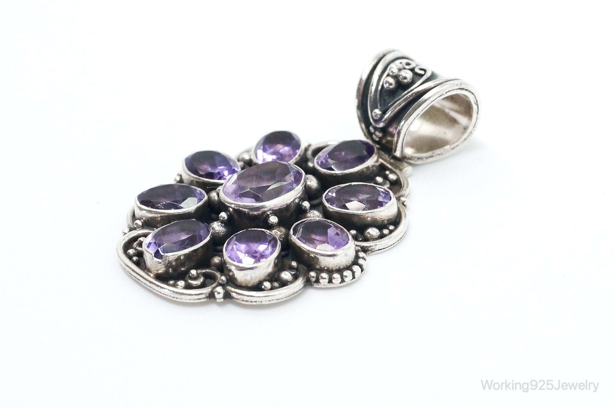 Large Indonesia Designer ATI Amethyst Sterling Silver Necklace Pendant | Jewelry > Necklaces > Pendants | Wiccan Center