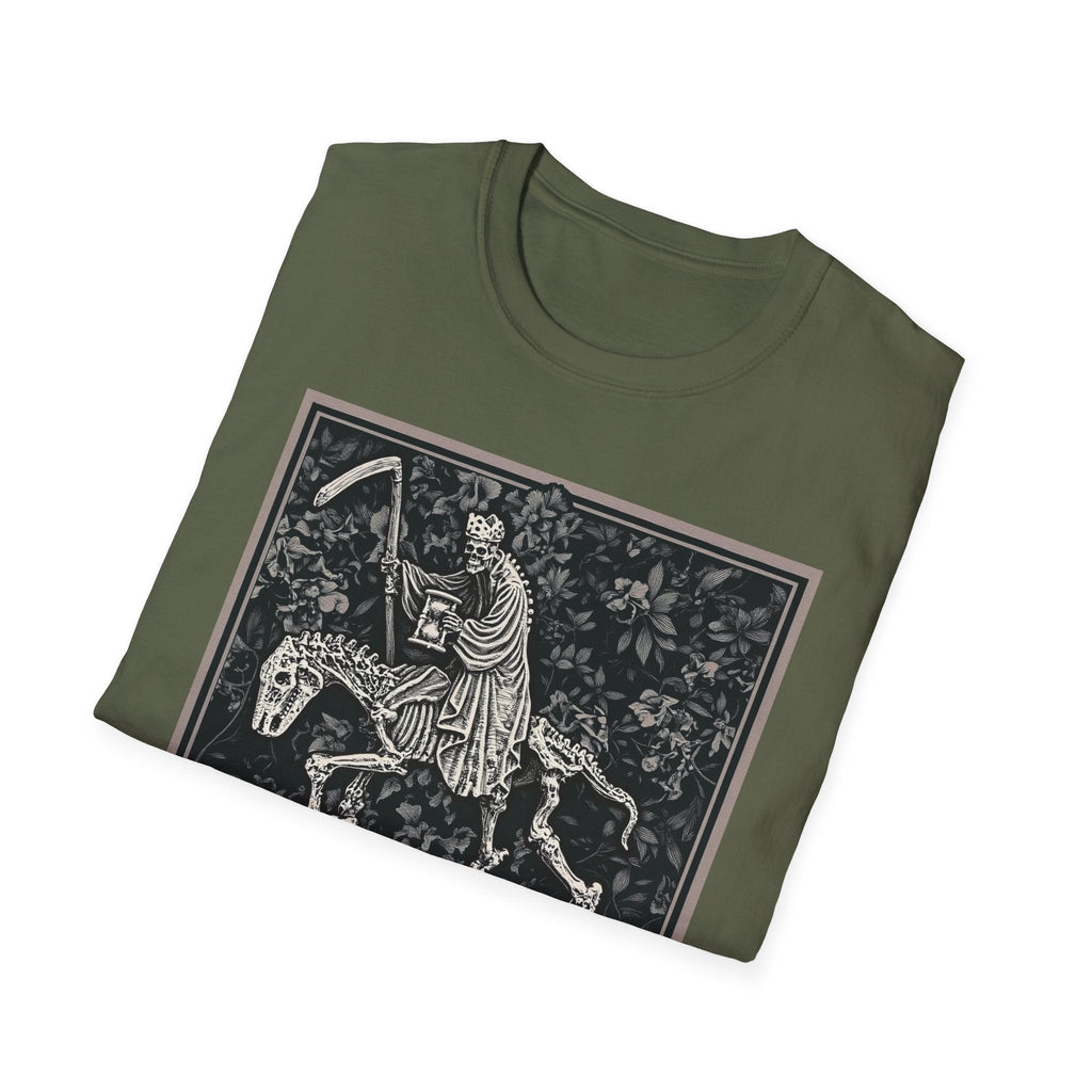 Triumph of Death Shirt | Grim Reaper Tee by Dellamorte | Four Horsemen Memento Mori Halloween Art T-Shirt | Dark Medieval Gothic Apparel