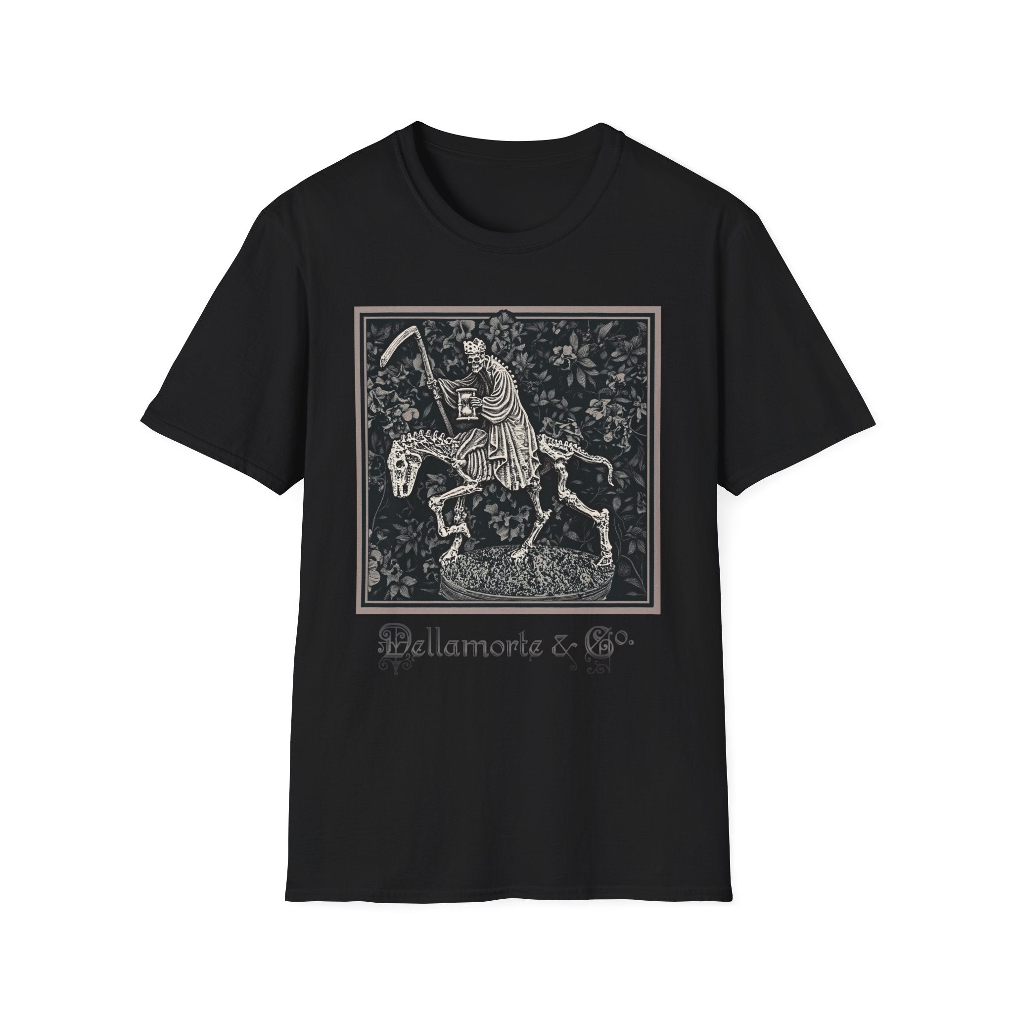 Triumph of Death Shirt | Grim Reaper Tee by Dellamorte | Four Horsemen Memento Mori Halloween Art T-Shirt | Dark Medieval Gothic Apparel