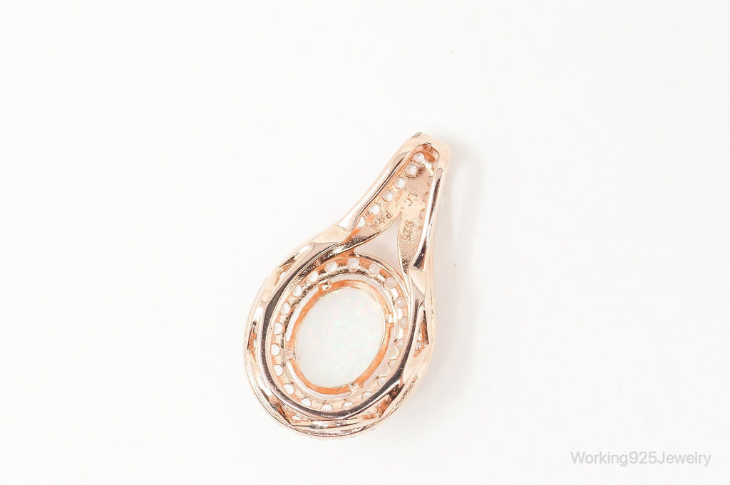 Opal Cubic Zirconia Rose Gold Vermeil Sterling Silver Necklace Pendant | Jewelry > Necklaces > Pendants | Wiccan Center