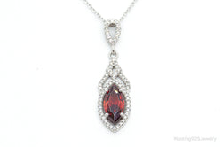 Garnet Cubic Zirconia Sterling Silver Necklace | Jewelry > Necklaces > Pendants | Wiccan Center