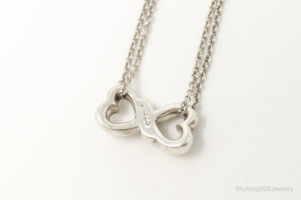 Vintage Open Linked Hearts Lovers Infinity Sterling Silver Necklace | Jewelry > Necklaces > Pendants | Wiccan Center