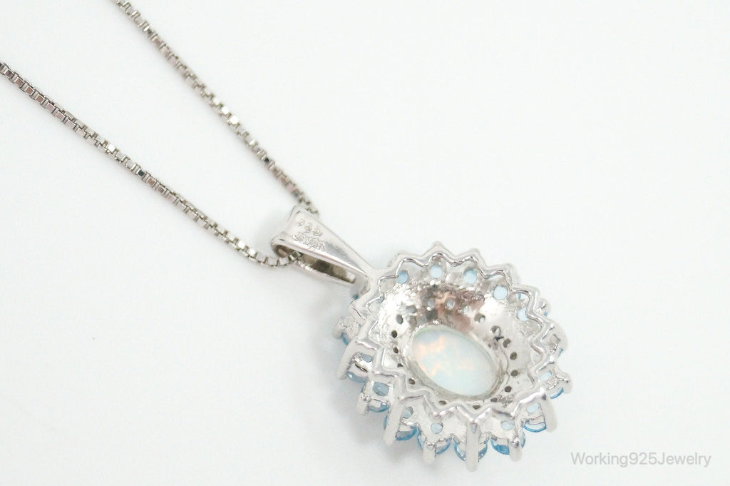 Designer Jane Seymour Blue Topaz Cubic Zirconia Sterling Silver Necklace | Jewelry > Necklaces > Pendants | Wiccan Center