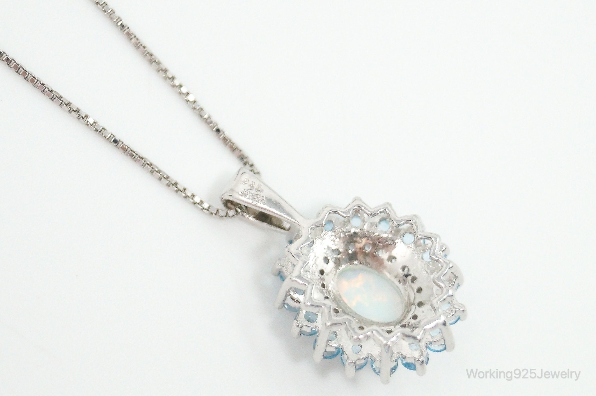 Designer Jane Seymour Blue Topaz Cubic Zirconia Sterling Silver Necklace | Jewelry > Necklaces > Pendants | Wiccan Center