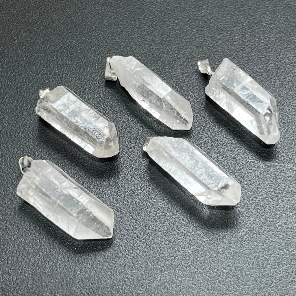 Raw Quartz Crystal Pendant Point Pendant Silver Necklace Charm Gemstone | Retail Pendants | Wiccan Center