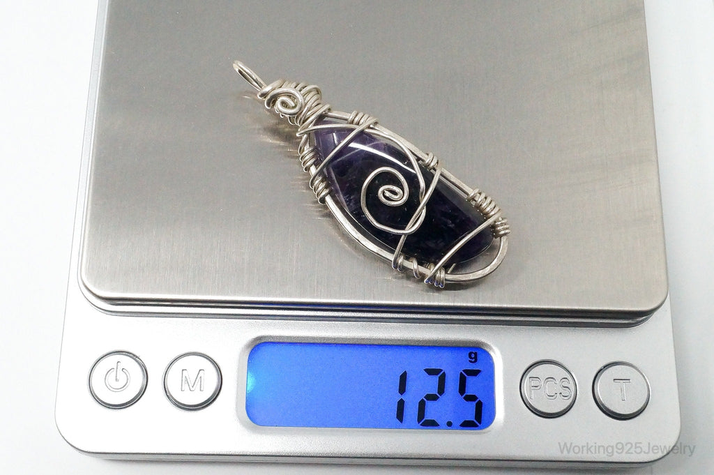Vintage Large Amethyst Sterling Silver Necklace Pendant | Jewelry > Necklaces > Pendants | Wiccan Center
