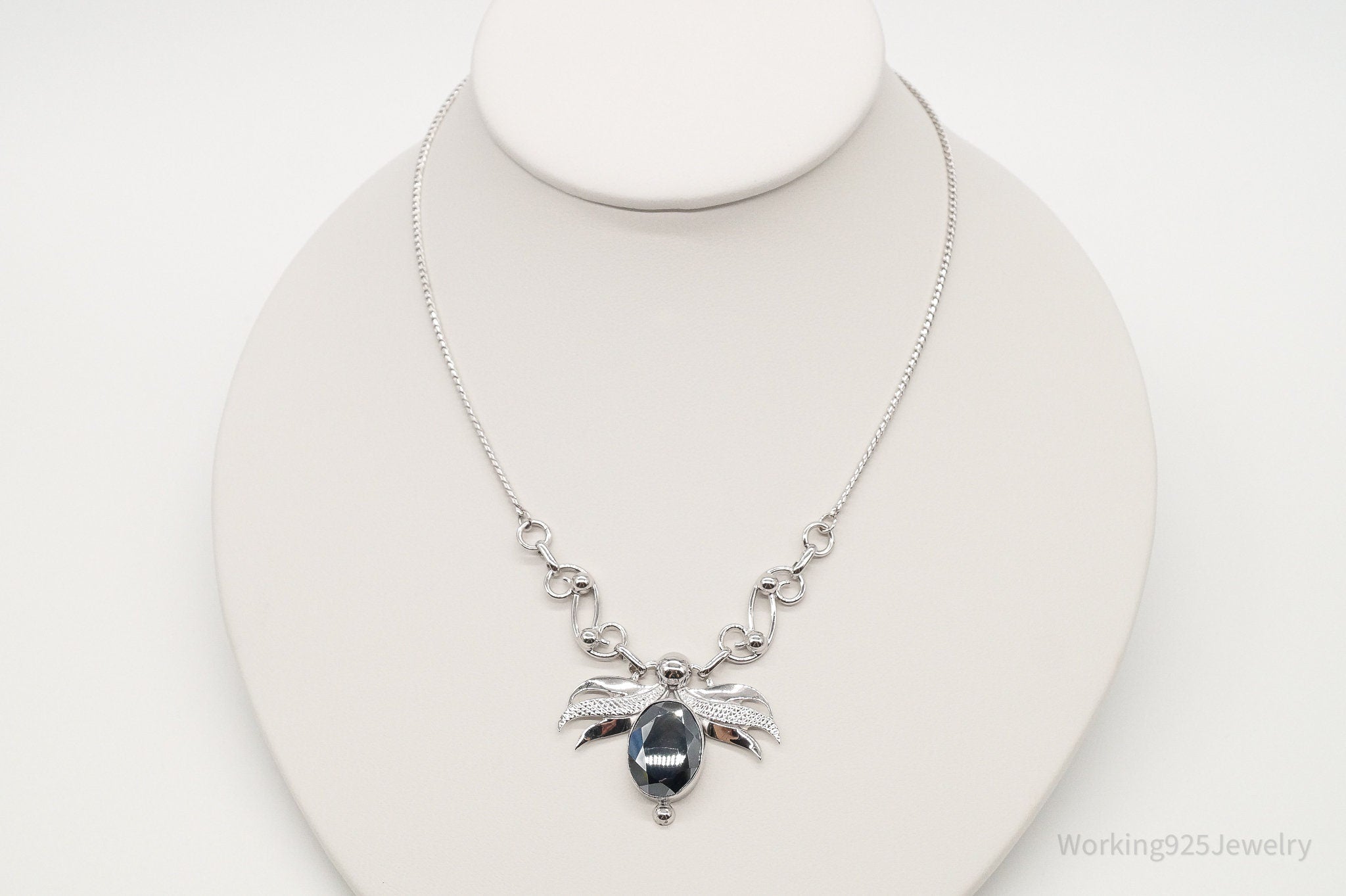 Antique Hematite Sterling Silver Filigree Necklace | Jewelry > Necklaces > Pendants | Wiccan Center
