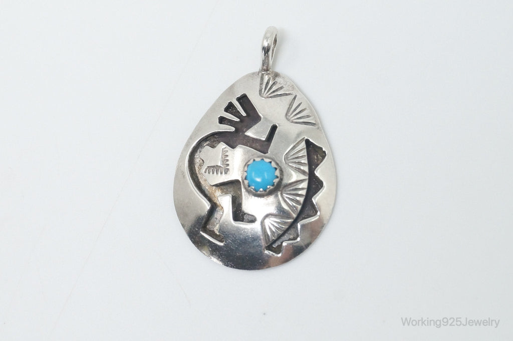 Vintage Handmade Native American Kokopelli Turquoise Sterling Silver Pendant | Jewelry > Necklaces > Pendants | Wiccan Center