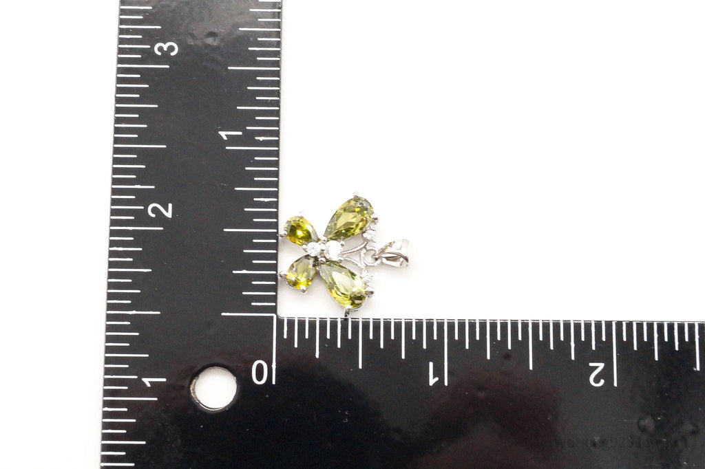 Butterfly Peridot Cubic Zirconia Sterling Silver Pendant | Jewelry > Necklaces > Pendants | Wiccan Center