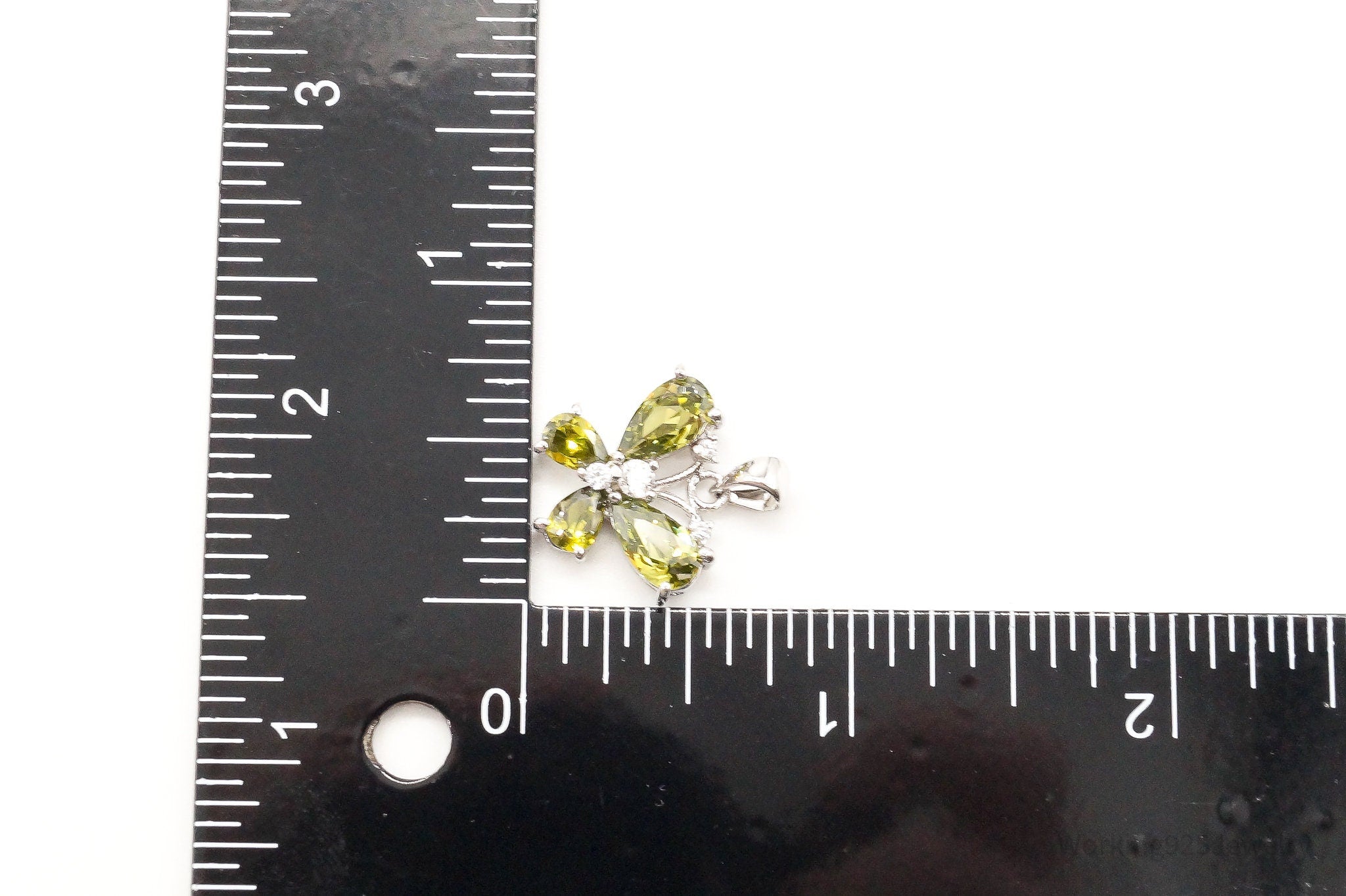 Butterfly Peridot Cubic Zirconia Sterling Silver Pendant | Jewelry > Necklaces > Pendants | Wiccan Center