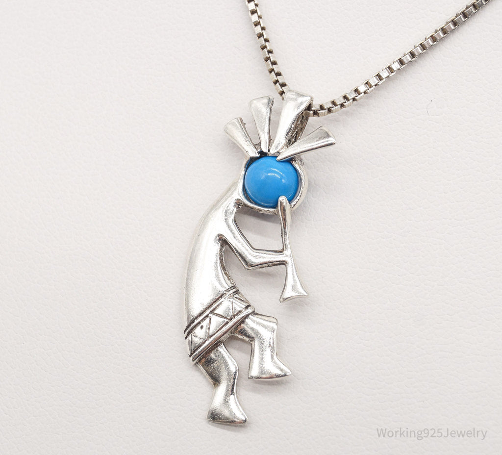 Vintage Handmade Native American Kokopelli Turquoise Sterling Silver Necklace | Jewelry > Necklaces > Pendants | Wiccan Center