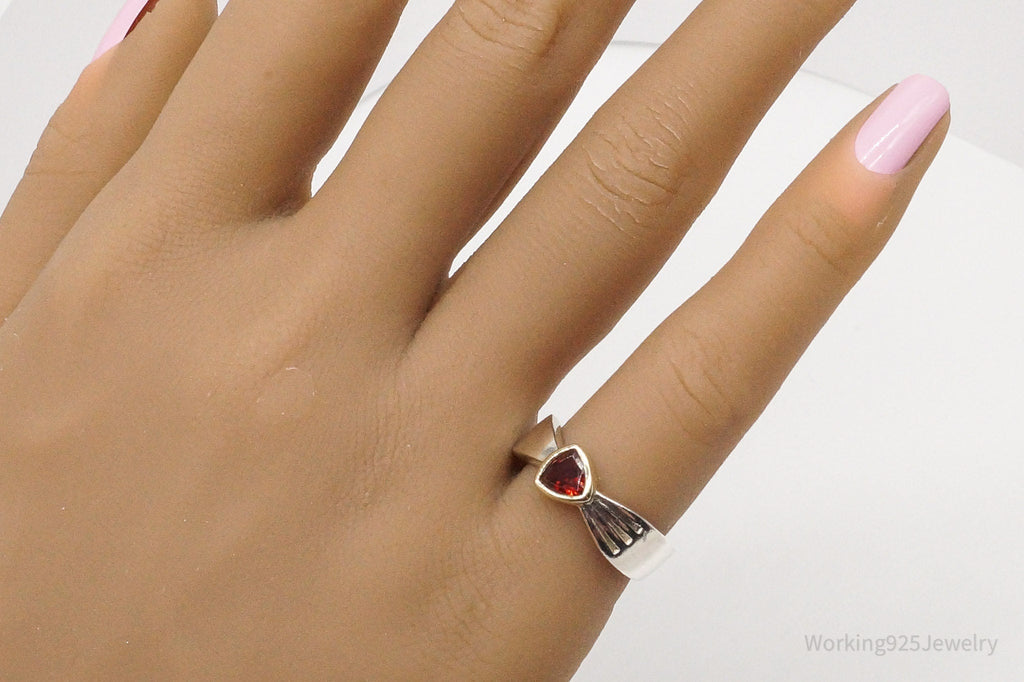 Vintage Garnet Gold Sterling Silver Ring - Size 6 | Jewelry > Rings | Wiccan Center