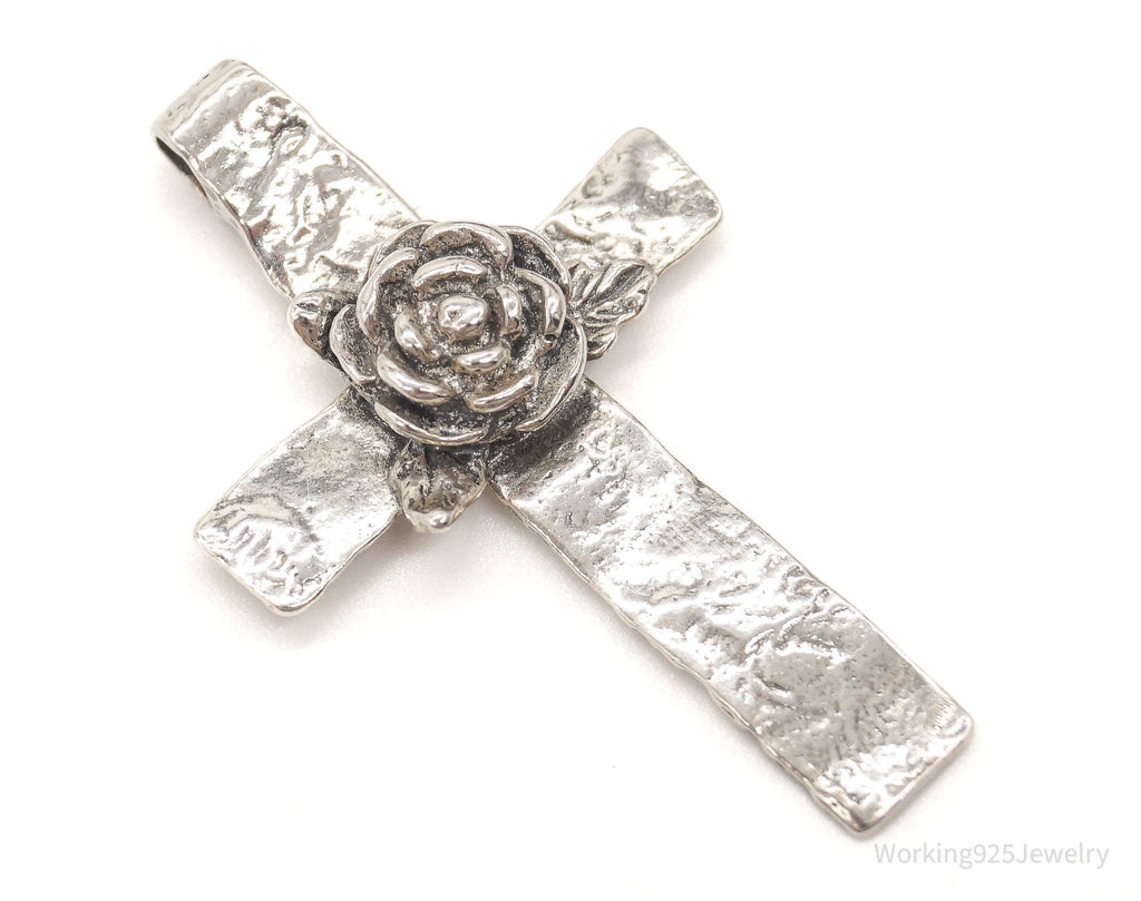 Large Vintage Israel Designer RL Ross Cross Sterling Silver Pendant | Jewelry > Necklaces > Pendants | Wiccan Center