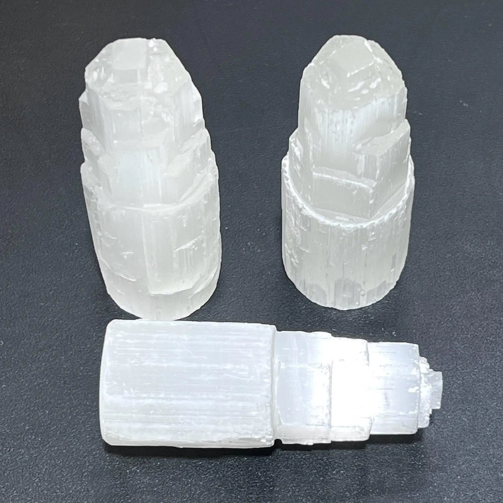 Selenite Satin Spar Crystal Standing Tower Carving (4 Inches) | Home & Living > Home Decor > Home Accents > Rocks & Geodes | Wiccan Center