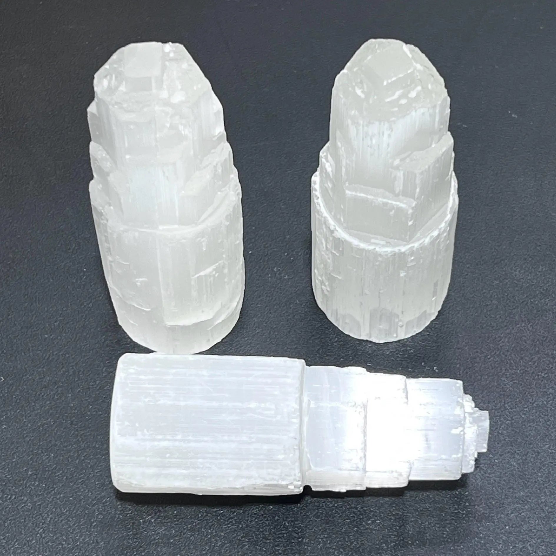 Selenite Satin Spar Crystal Standing Tower Carving (4 Inches) | Home & Living > Home Decor > Home Accents > Rocks & Geodes | Wiccan Center