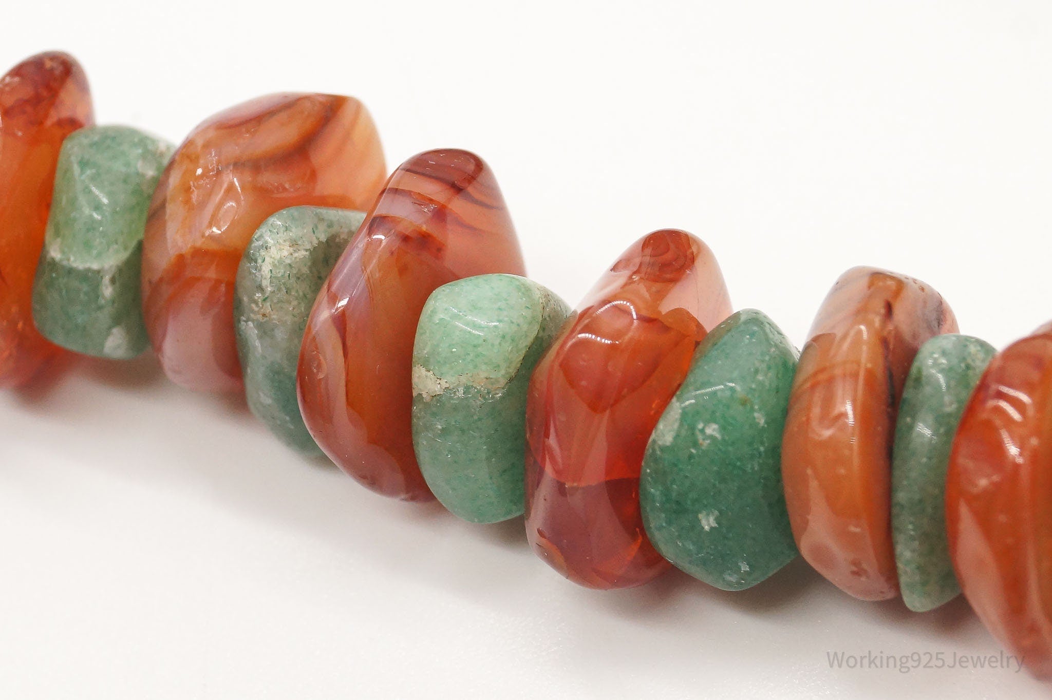 Chunky Vintage Aventurine Carnelian Beaded Necklace 30" | Jewelry > Necklaces > Pendants | Wiccan Center