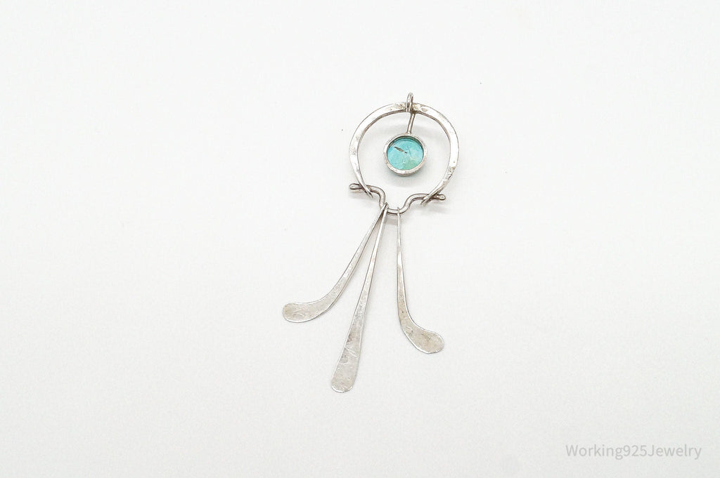 Vintage Modernist Amazonite Sterling Silver Pendant | Jewelry > Necklaces > Pendants | Wiccan Center