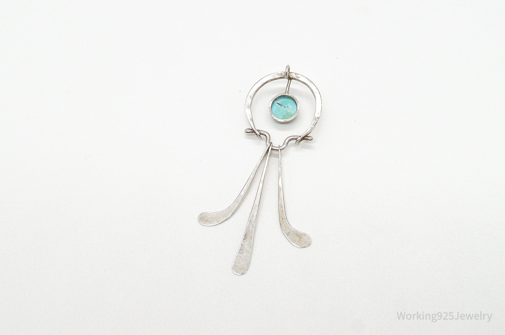 Vintage Modernist Amazonite Sterling Silver Pendant | Jewelry > Necklaces > Pendants | Wiccan Center