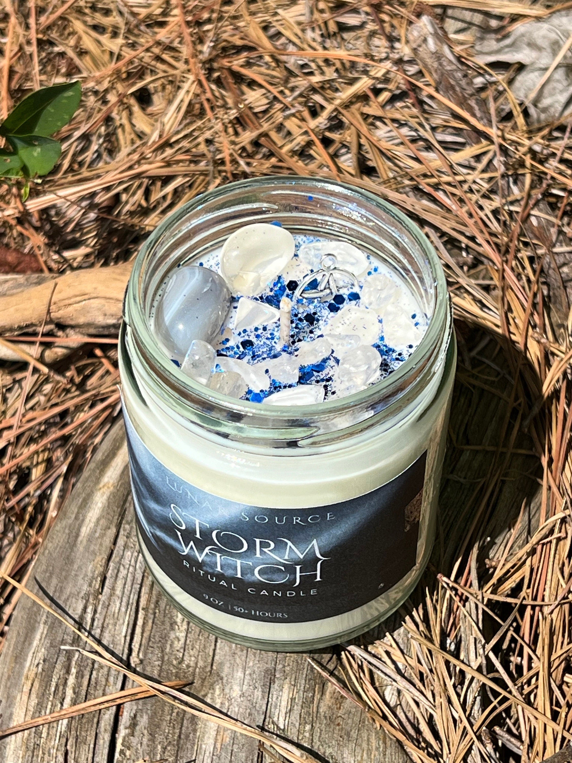 Storm Witch Candle | Weather Water Goddess Mermaid Sea Ocean Magick Witchcraft Altar Ritual Spell Gift Crystal Herbal Intention Candle Magic | | Wiccan Center