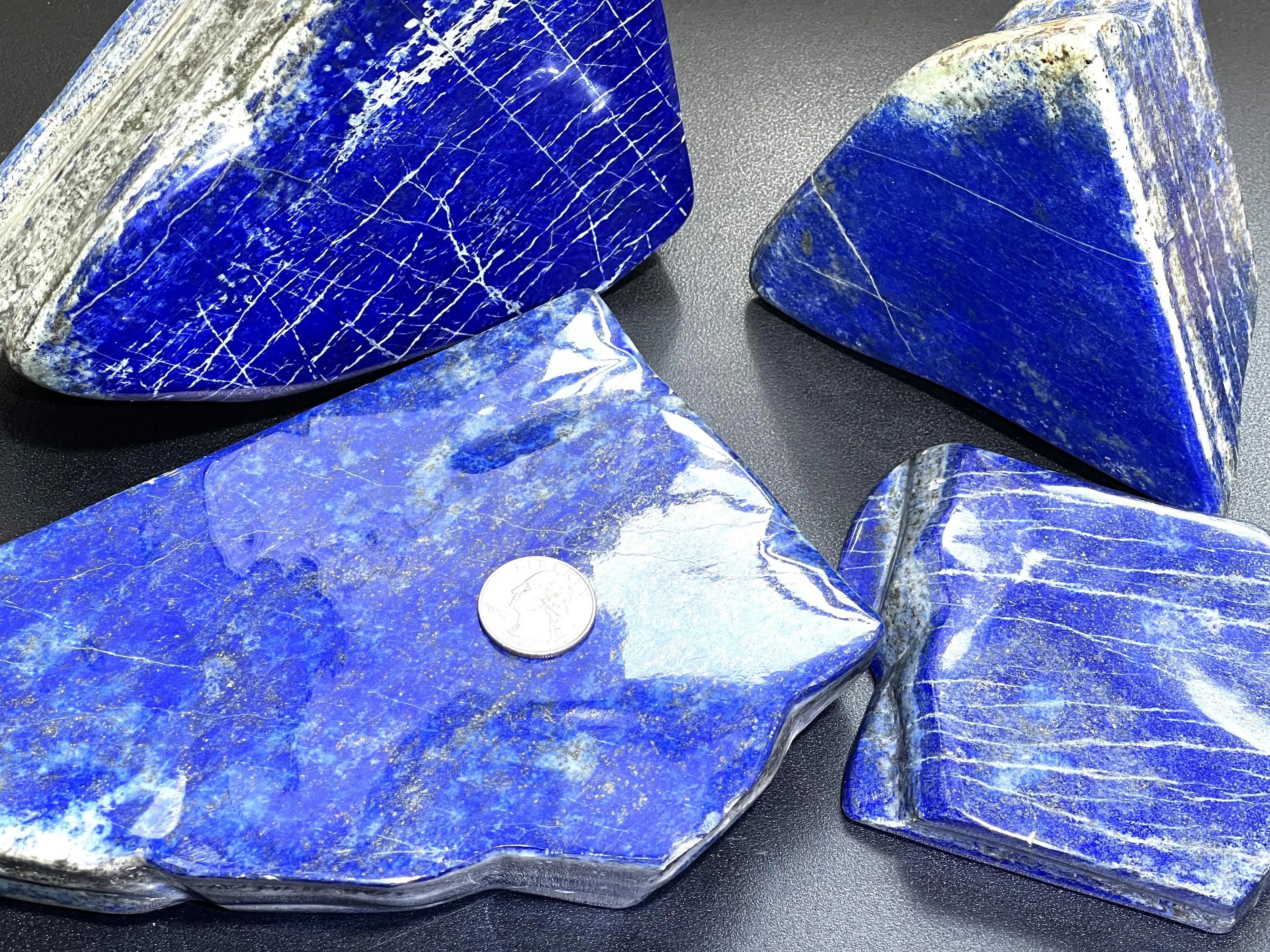 Large Blue Lapis Lazuli Freeform Polished Slab Boulders Carvings Wholesale | Home & Living > Home Decor > Home Accents > Rocks & Geodes | Wiccan Center