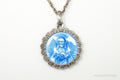 Vintage French Mother Mary Jesus Blue Enamel Sterling Silver Necklace | Jewelry > Necklaces > Pendants | Wiccan Center