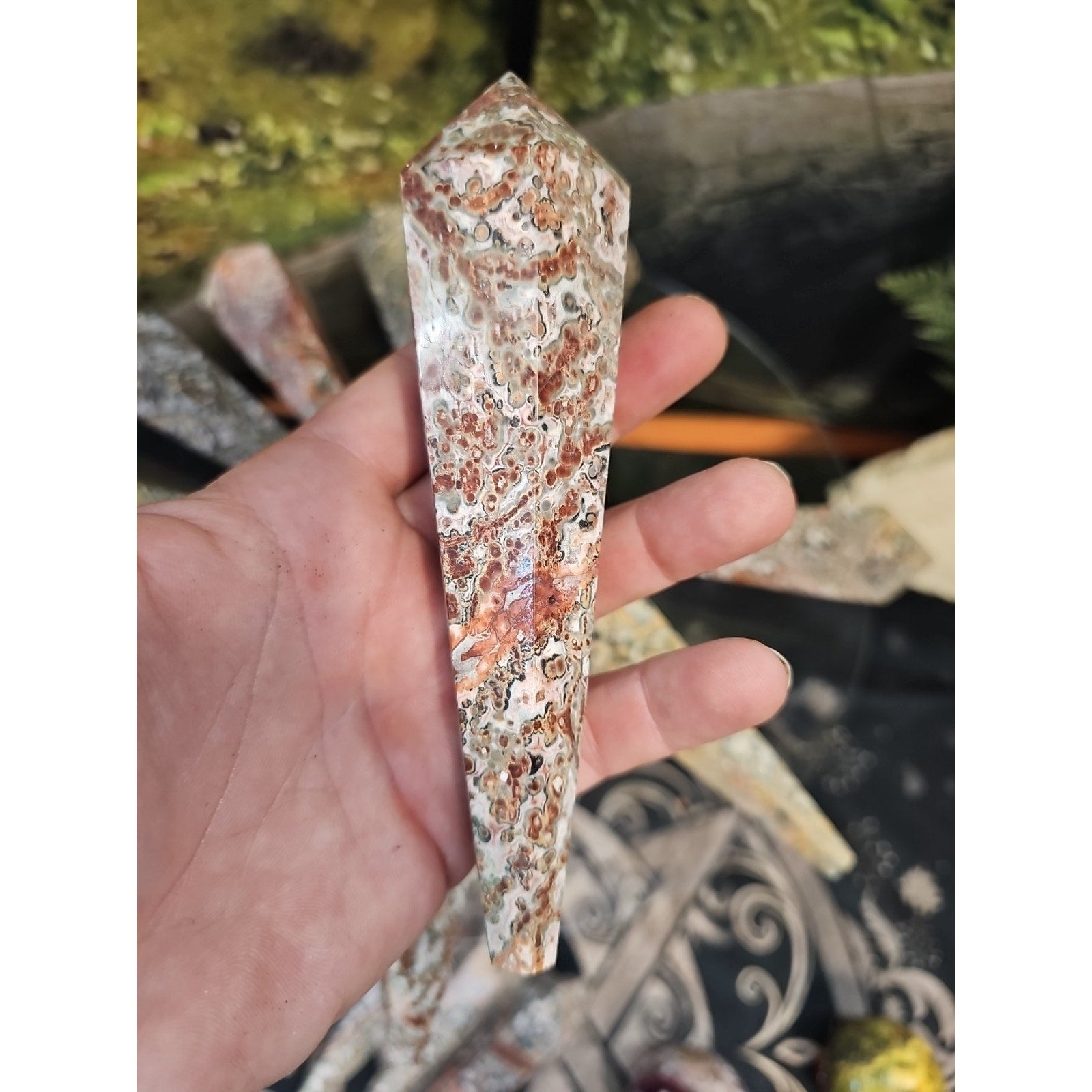 Natural Leopard Skin Jasper Crystal Scepter .40 Avg | Crystal Points & Towers | Wiccan Center