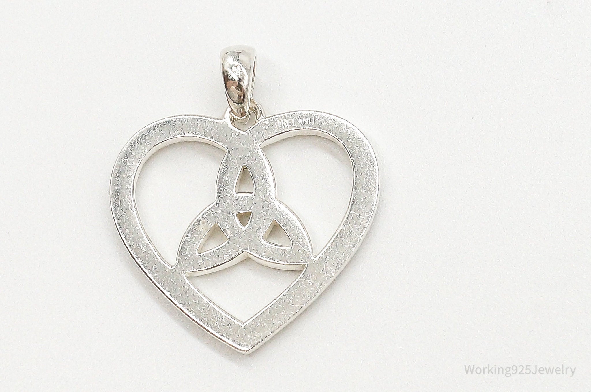 Vintage Large Ireland Celtic Heart Sterling Silver Pendant | Jewelry > Necklaces > Pendants | Wiccan Center