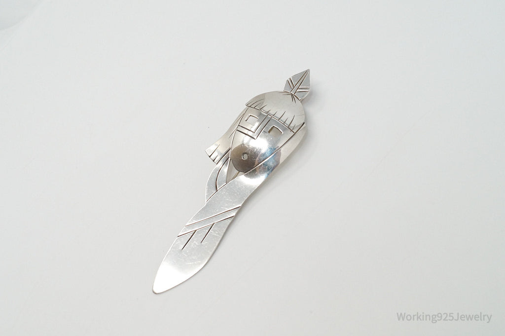 Vintage Native American RMJ Handmade Sterling Silver Brooch Pendant | Jewelry > Necklaces > Pendants | Wiccan Center
